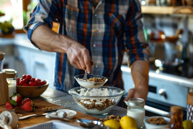 Kucharz przygotowujący jedzenie